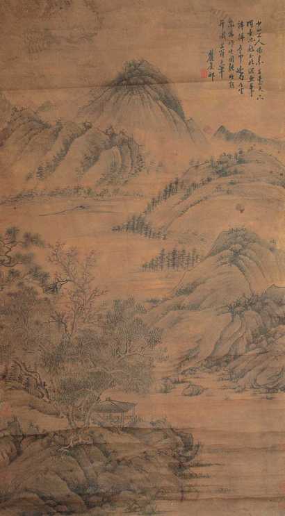 王原祁 山水 立轴